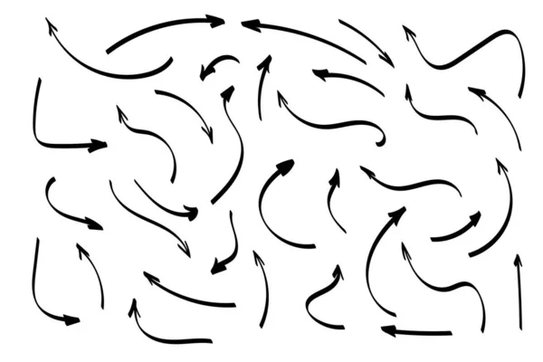 Símbolos Doodle. Ícones de ponteiro. Símbolos gráficos ponteiros. — Vetor de Stock