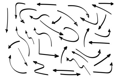 Karalama sembolleri. İşaret simgeleri. İşaretçi grafik simgeleri.