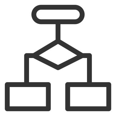 Algoritma simgesi. Algoritma akışı, diyagram sembolü veya simge. Vektör illüstrasyonu