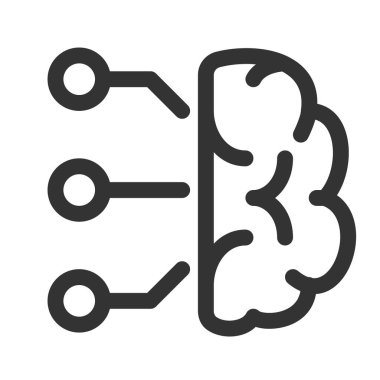 Yapay beyin ikonu. Yapay zeka konsepti. Beyin.