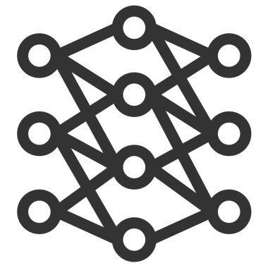 Sinirsel ağ simgesi. Yapay zeka konsepti. Vektör