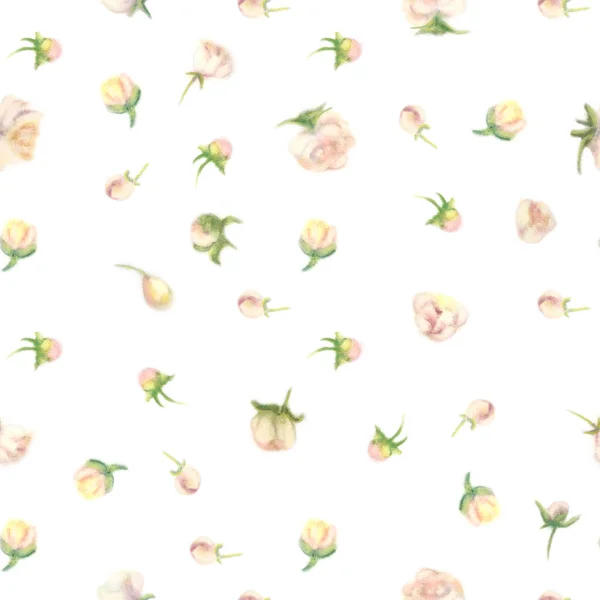 Fuzzy aquarelle bloem naadloos behang — Stockfoto