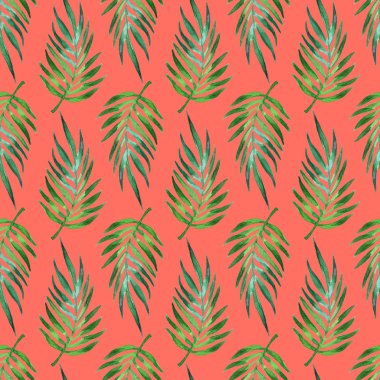 Suluboya yeşillik tropikal yaprakları dikişsiz