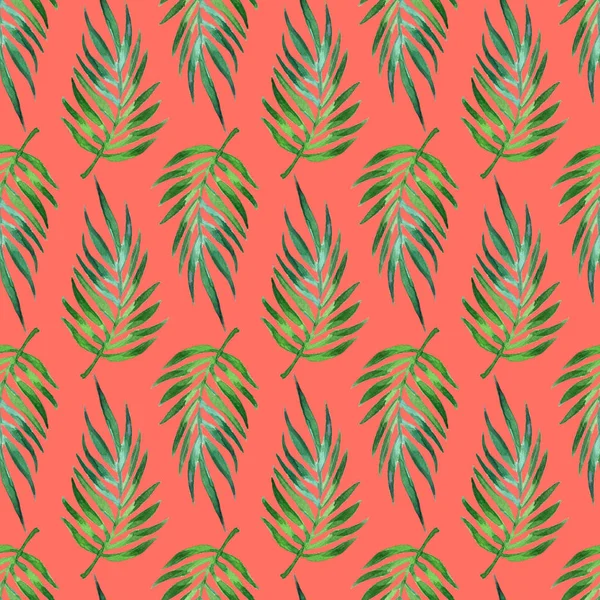 Watercolour greenery tropical leaves seamless