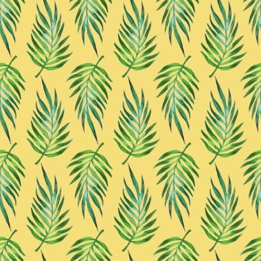 Suluboya tropikal yaprakları dikişsiz desen