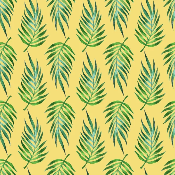 Watercolour tropical leaves seamless pattern — Stock Photo, Image