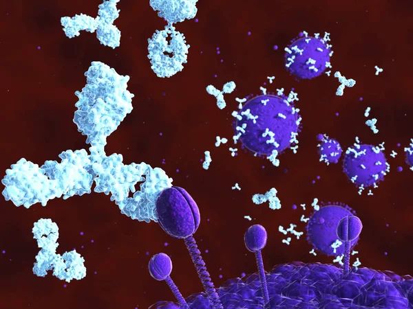 Antibodi Dan Hiv Ilustrasi — Stok Foto