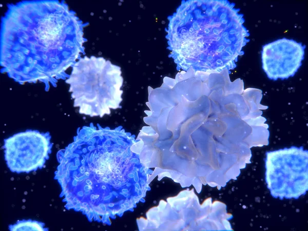 Limfocyty Komórki Dendrytyczne Renderingu Komórki Dendrytyczne Prezentująca Antygen Komórki Układu — Zdjęcie stockowe
