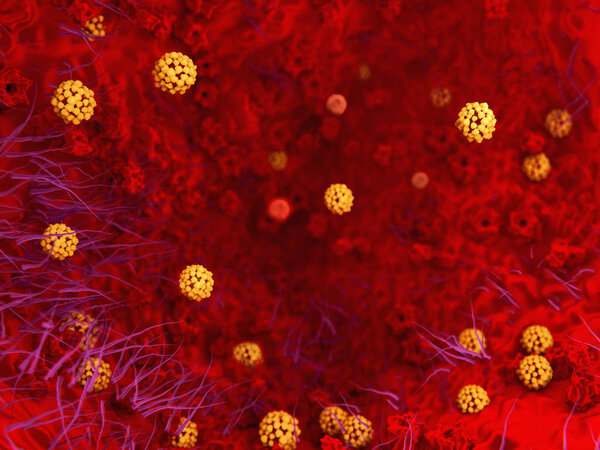 Coronavirus in the lung. Illustration