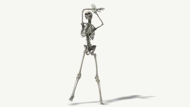 Human Skeleton Performing Groovy Dance — Stock Video