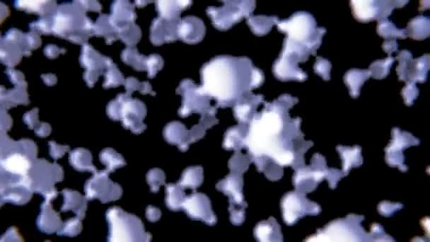 Молекули Води Броунівському Русі Взаємодія Між Молекулами Води Показана Болти — стокове відео