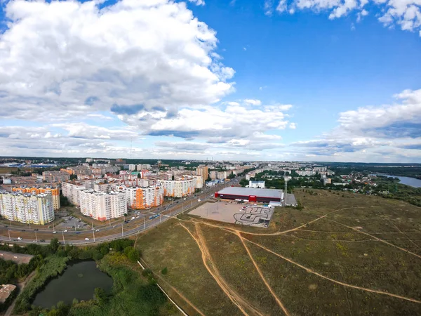 Letecký Pohled Město Době Pádu Ukrajina Vinnycké Panorama Krásný Podzimní — Stock fotografie