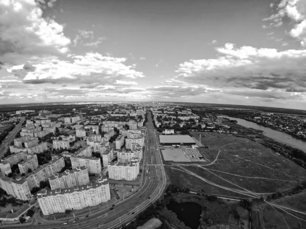 Luftaufnahme Der Stadt Herbst Ukrainisch Winniza Skyline Ein Schöner Herbsttag — Stockfoto