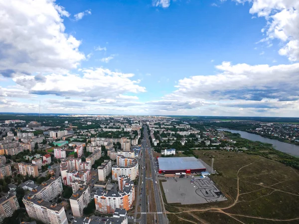 Letecký Pohled Město Době Pádu Ukrajina Vinnycké Panorama Krásný Podzimní — Stock fotografie