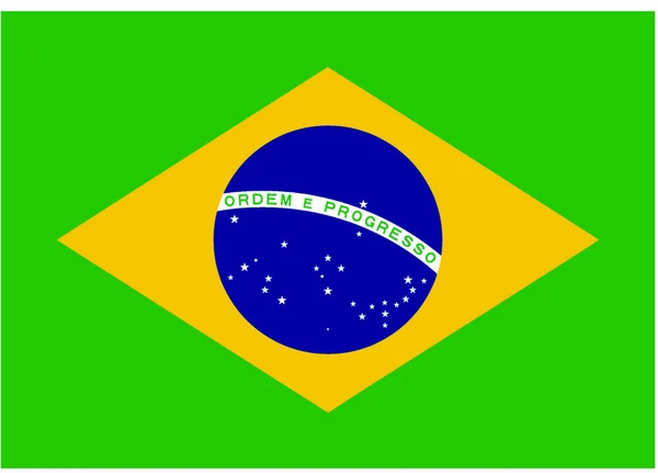 Brasil Bandera Vector Ilustración — Vector de stock