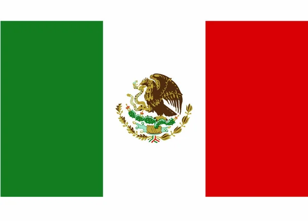 Ilustración Vector Bandera México — Vector de stock