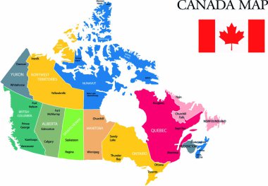 Canada map vector illustration clipart