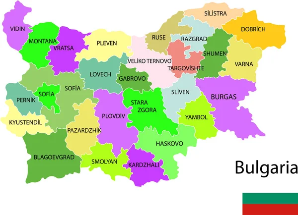 Bulgária Mapa Ilustração Vetorial — Vetor de Stock