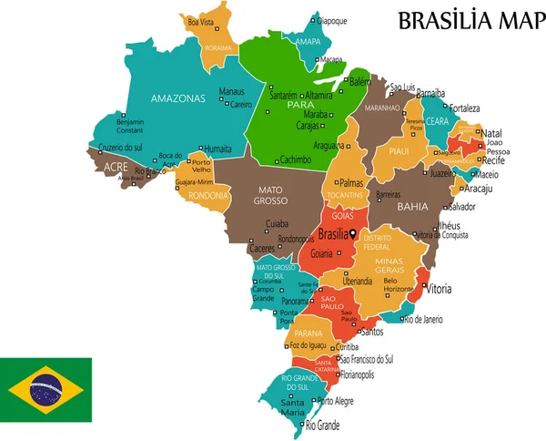 Brasil Mapa Ilustração Vetorial —  Vetores de Stock