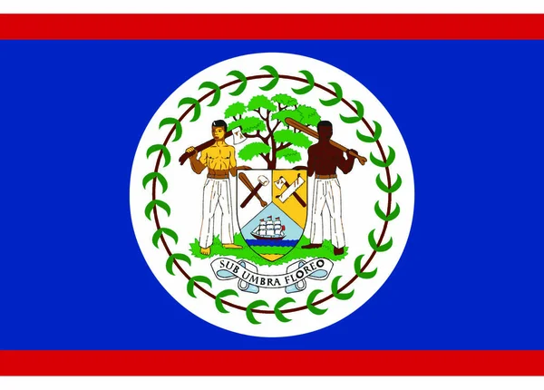 Belize Flagga Vektor Illustration — Stock vektor