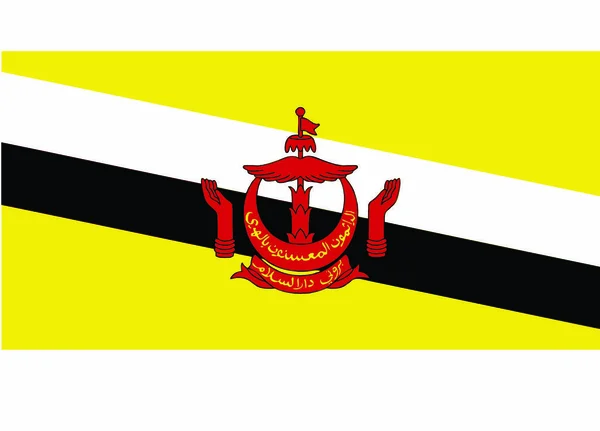 Vektor Ilustrasi Bendera Brunei - Stok Vektor