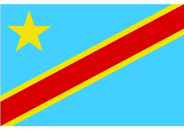 Demokratische Kongo Flagge Vektor Illustration — Stockvektor