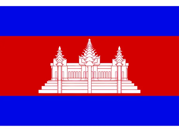 Ilustración Vectorial Bandera Camboya — Vector de stock