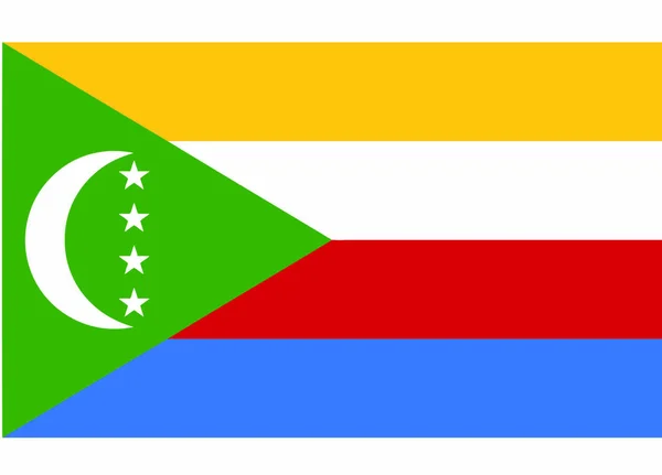 Vektor Illustration Komorernas Flagga — Stock vektor