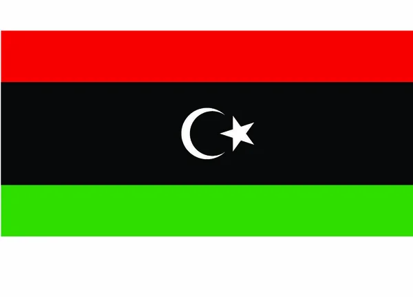Libyens Flagga Vektor Illustration — Stock vektor