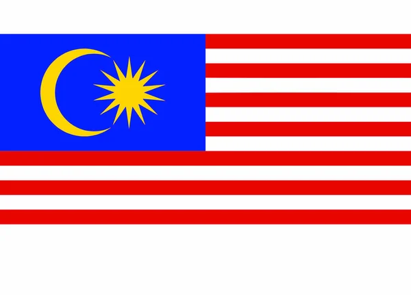 Vlag Van Maleisië Vector Illustratie — Stockvector