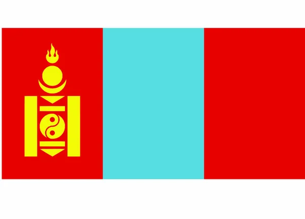 Vector Illustration Flag Mongolia — Stock Vector