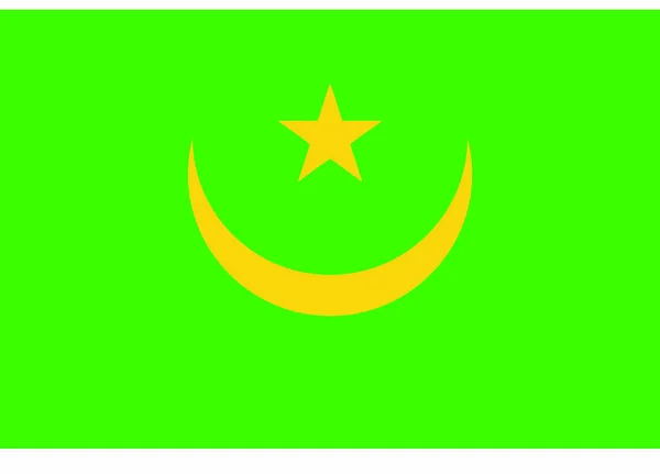 Mauritania Bandera Vector Ilustración — Vector de stock