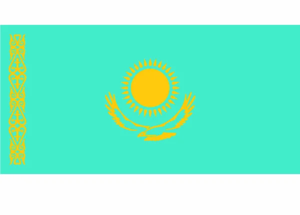 Ilustracja Wektorowa Flaga Kazachstanu — Wektor stockowy