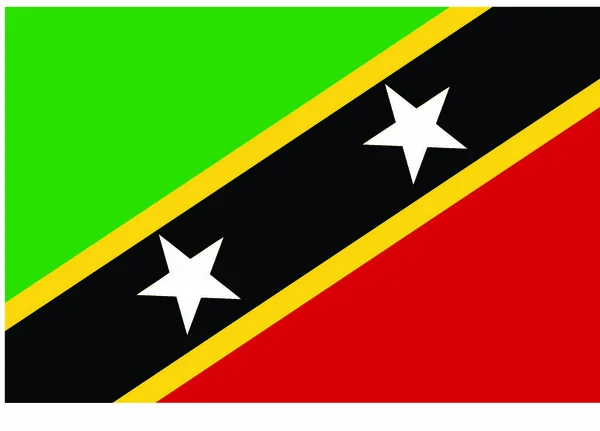 Vector Illustratie Van Saint Kitts Nevis Vlag — Stockvector