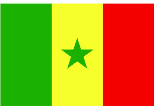 Ilustración Vectorial Bandera Senegal — Vector de stock