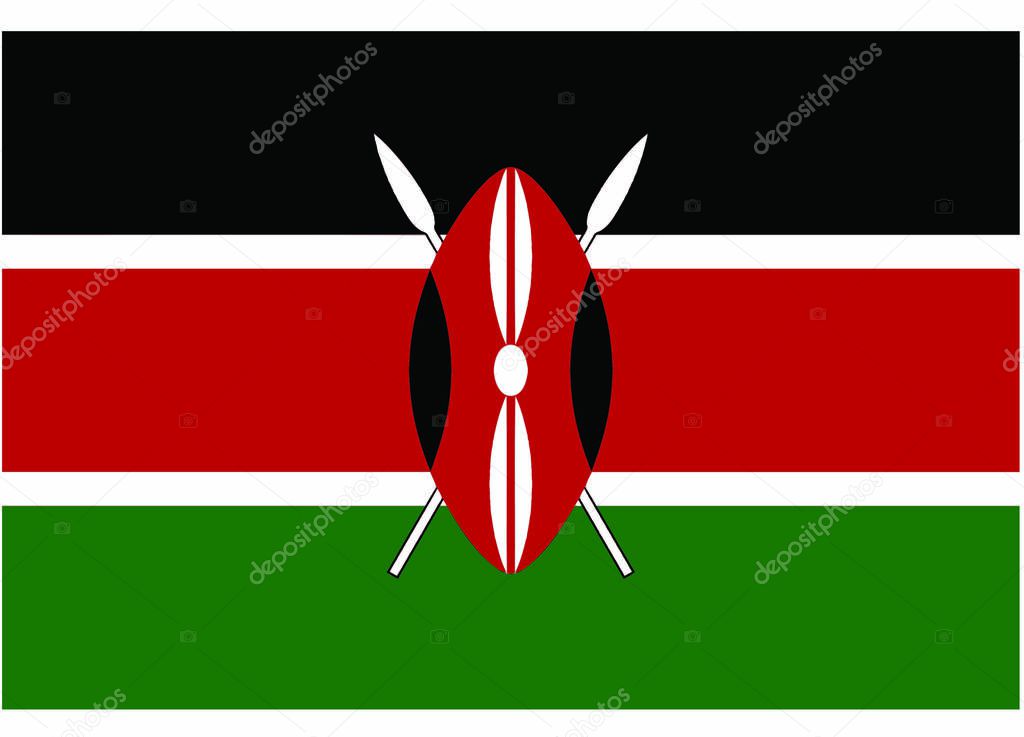 Vector illustration of the flag of Kenya