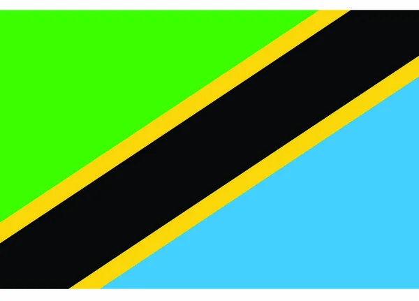 Tanzania Flaggan Vektor Illustration — Stock vektor