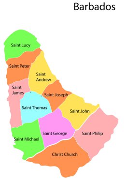 Barbados haritasının vektör illüstrasyonu