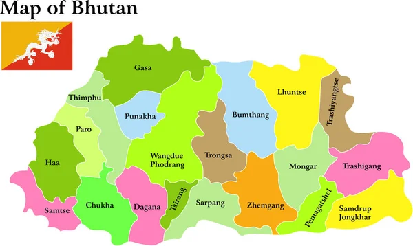 Bhutan haritasının vektör illüstrasyonu