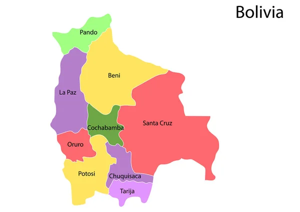 Vektor Illustration Karta Över Bolivia — Stock vektor