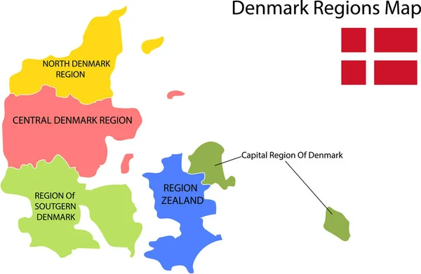 Ilustrasi Vektor Peta Denmark - Stok Vektor