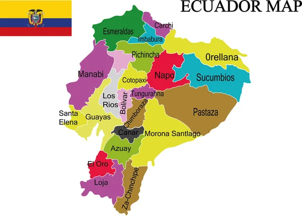 Ilustração Vetorial Mapa Equador —  Vetores de Stock