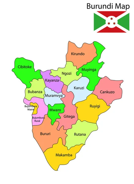 Burundi Mapa Vector Ilustración — Vector de stock
