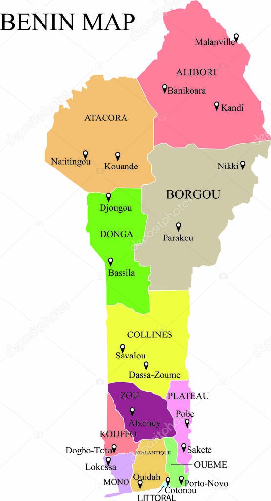 Benin map vector illustration