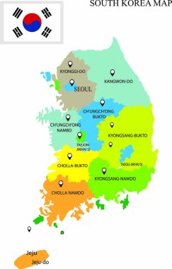 Güney Kore bölgesi vektör illüstrasyonu
