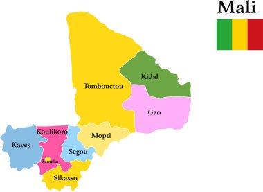 Mali vektör illüstrasyon haritası