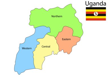 Uganda haritasıvektör illüstrasyon