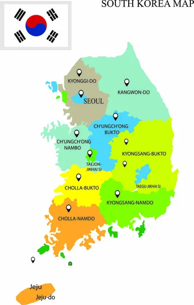 Güney Kore bölgesi vektör illüstrasyonu