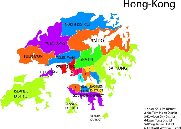 Hong-Kong haritasının vektör illüstrasyonu
