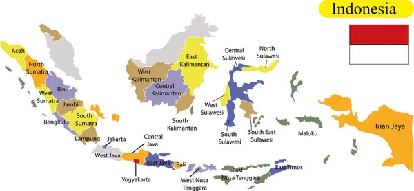 印度尼西亚地图向量例证 — 图库矢量图片